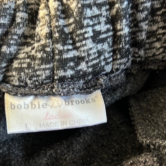 Bobbie Brooks Black and Gray Track Pants with Elastic Waistband - Picture 2 of 3